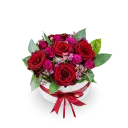 Box červených a růžových růží